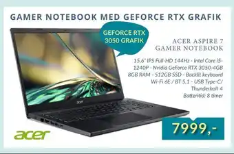 CBC Acer aspire 7 gamer notebook tilbud
