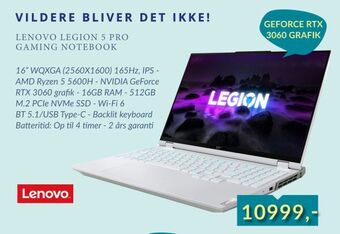 CBC Lenovo legion 5 pro gaming notebook tilbud