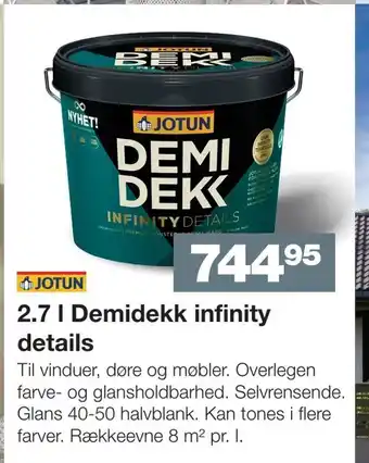Bauhaus 2,7 l Demidekk infinity details tilbud