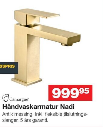 Bauhaus Håndvaskarmatur Nadi tilbud