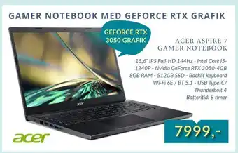 Acer aspire 7 gamer notebook