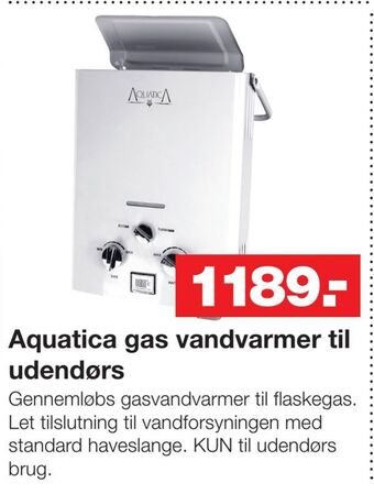 Aquatica gas vandvarmer til udendørs