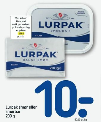 REMA 1000 Lurpak smør eller smørbar tilbud