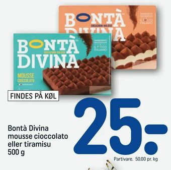 REMA 1000 Bontà Divina mousse cioccolato eller tiramisu tilbud
