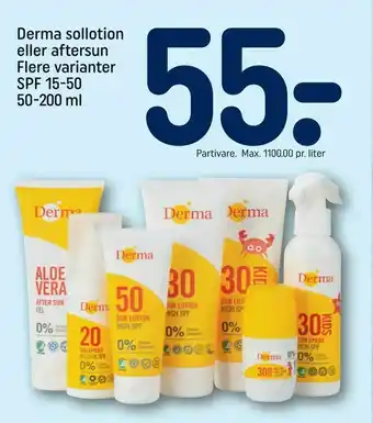 REMA 1000 Derma sollotion eller aftersun tilbud