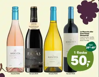 Kvickly La Mascota eller Gran Pasas Monastrell tilbud
