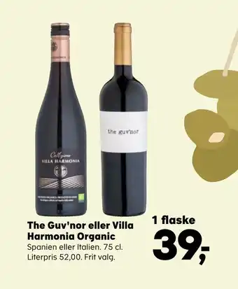 Kvickly The Guv'nor eller Villa Harmonia Organic tilbud