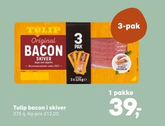 Kvickly Tulip bacon i skiver tilbud