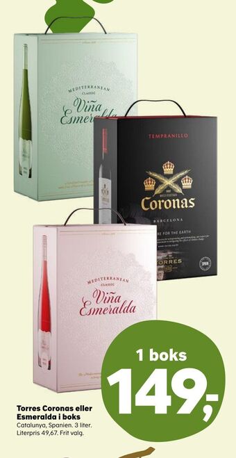 Kvickly Torres Coronas eller Esmeralda i boks tilbud