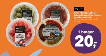 Smag Forskellen oliven, tapenade, semidried tomater og peberfrugt m.fl