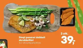 Stegt paneret dobbelt skrubbefilet