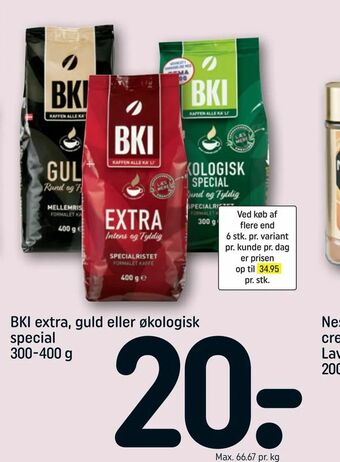 REMA 1000 BKI extra, guld eller økologisk special tilbud