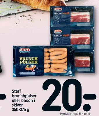 REMA 1000 Steff brunchpølser eller bacon i skiver tilbud