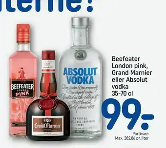 REMA 1000 Beefeater London pink, Grand Marnier eller Absolut vodka tilbud
