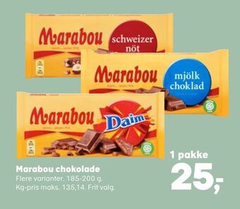 SuperBrugsen Marabou chokolade tilbud