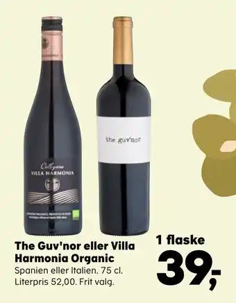 SuperBrugsen The Guv'nor eller Villa Harmonia Organic tilbud