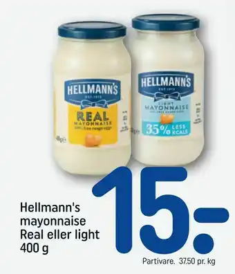 REMA 1000 Hellmann's mayonnaise Real eller light tilbud