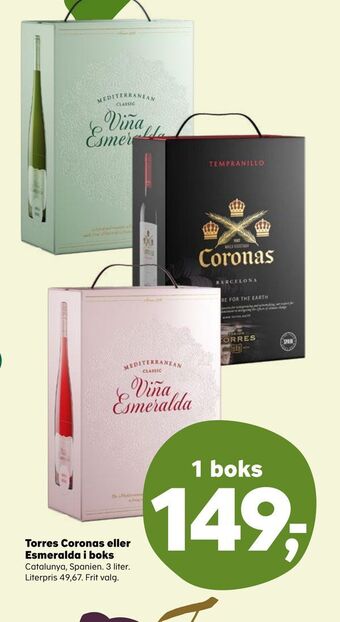 SuperBrugsen Torres Coronas eller Esmeralda i boks tilbud