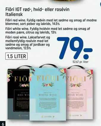 REMA 1000 Fiôri IGT rød-, hvid- eller rosévin Italiensk tilbud