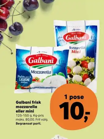 SuperBrugsen Galbani frisk mozzarella eller mini tilbud