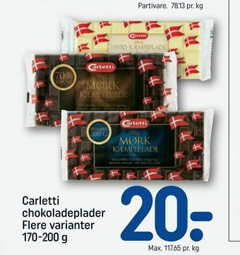 REMA 1000 Carletti chokoladeplader tilbud