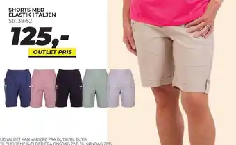 Dansk Outlet Shorts med elastik i taljen str. 38-52 tilbud