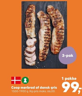Kvickly Coop mørbrad af dansk gris tilbud