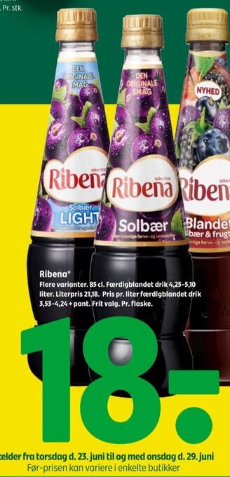 Coop 365 Ribena konc. frugtsaft tilbud