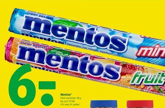 Coop 365 Mentos pastiller fruit tilbud