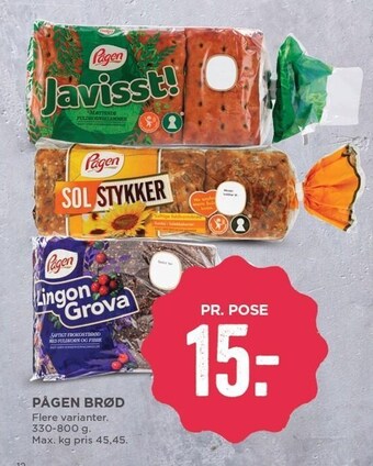 MENY Pågen brød tilbud