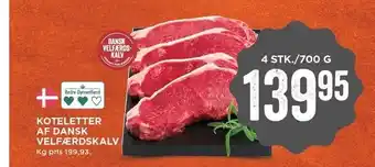 MENY Koteletter af dansk velfærdskalv 4 stk. tilbud