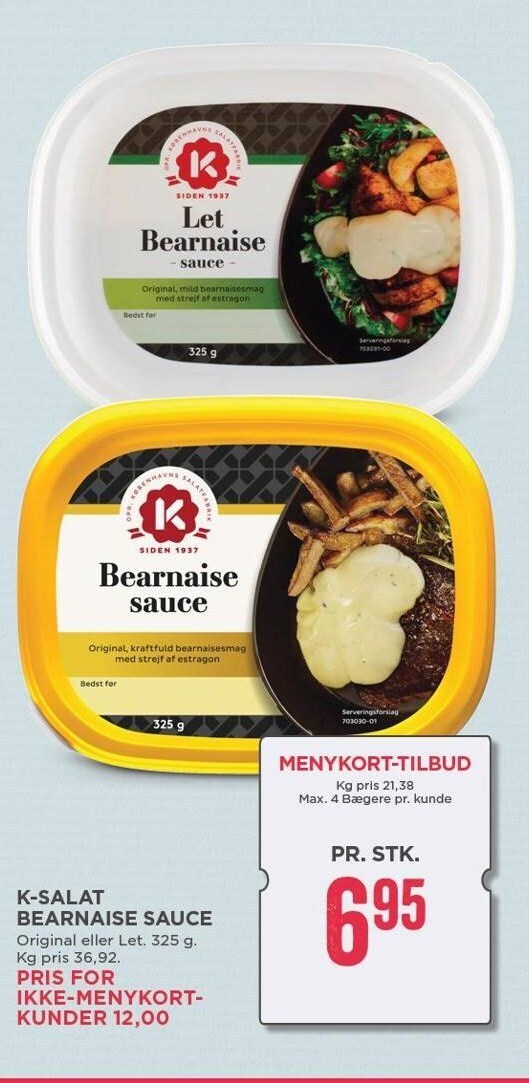 Ksalat bearnaise sauce Menykorttilbud tilbud hos MENY
