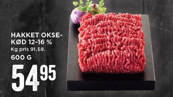 MENY Hakket oksekød 12-16% tilbud