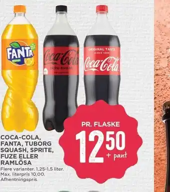 MENY Coca-Cola, Fanta, Tuborg Squash, Sprite, Fuze el. Ramlösa tilbud