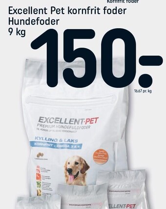 REMA 1000 Excellent Pet kornfrit foder, Hundefoder 9 kg tilbud