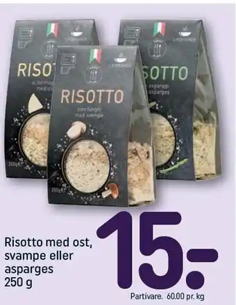 REMA 1000 Risotto m. ost, svampe el. asparges tilbud