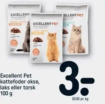 REMA 1000 Excellent Pet kattefoder okse, laks el. torsk tilbud