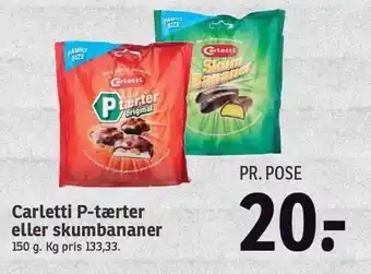 Carletti P-tærter el. Skumbananer