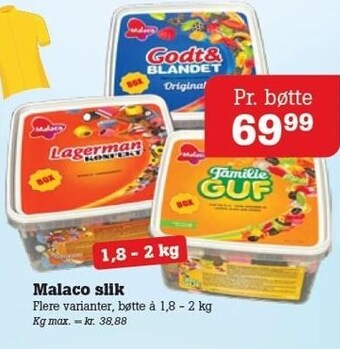 Poetzsch Padborg Malaco slik tilbud