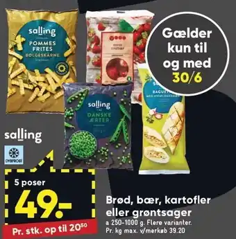 Bilka Brød, bær, kartofler el. grøntsager tilbud