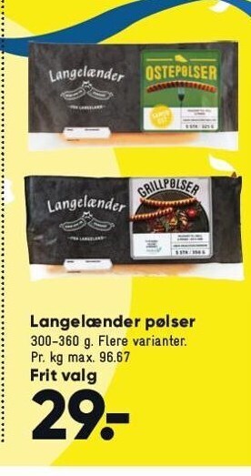 Bilka Langelænder pølser tilbud