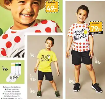 Bilka Kasket el. bøllehat, strømper, shorts, t-shirt, børne sneakers tilbud
