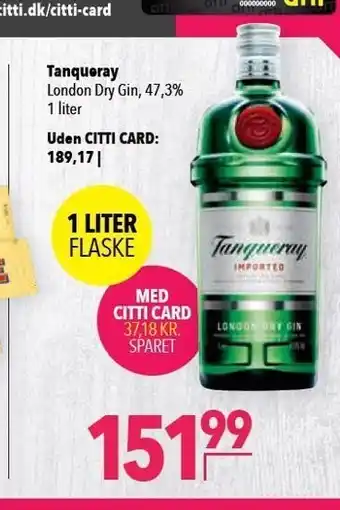 Citti Tanqueray 1 L - Citti-card tilbud