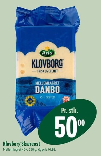 Min Købmand Klovborg Skæreost tilbud