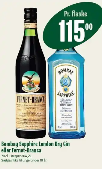 Bombay Sapphire London Dry Gin el. Fernet-Branca