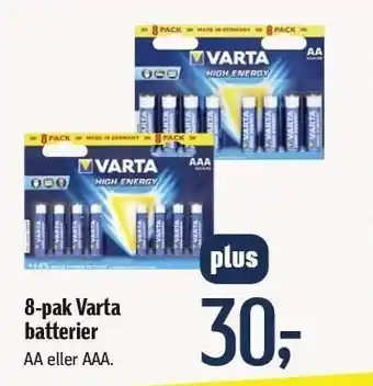 Føtex 8-pak Varta batterier - tilbud med føtex plus appen tilbud