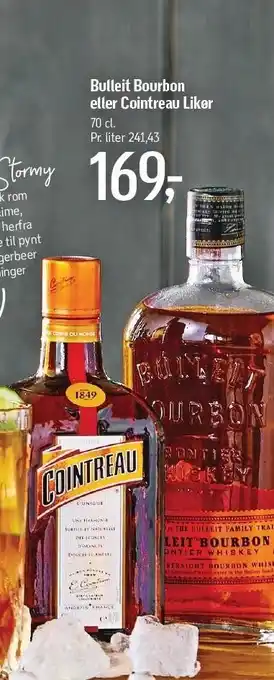 Føtex Bulleit bourbon el. cointreau likør tilbud
