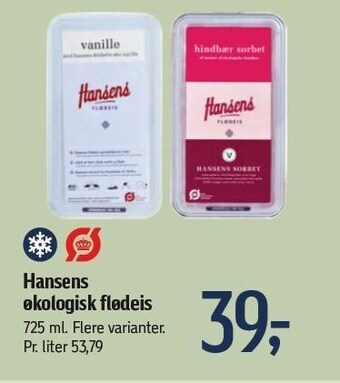 Føtex Hansens økologisk flødeis tilbud