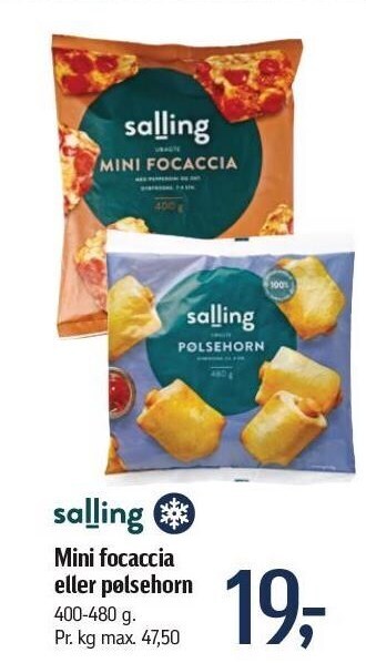 Føtex Mini focaccia el. pølsehorn tilbud
