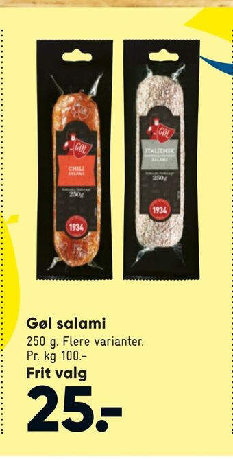 Bilka Gøl salami tilbud